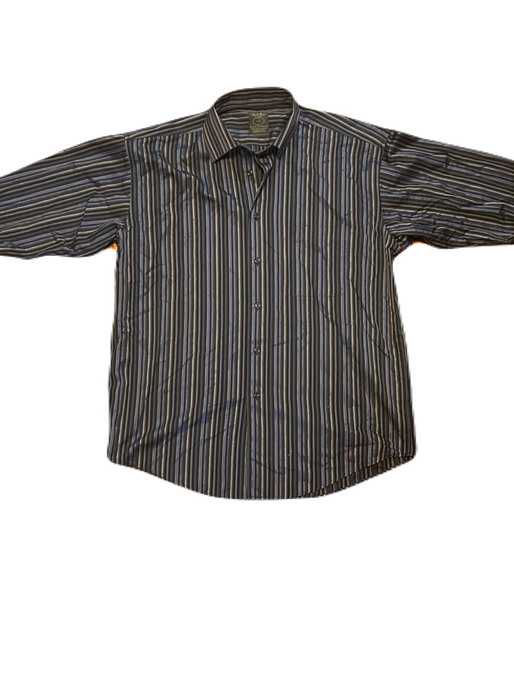Pronto Uomo Black and Gray Striped Button-Down Shirt